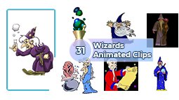 Magical Wizards Animated Clips Art for Graphics Projects - Fun and Easy to Use!