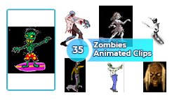 Spooky Zombies Animated Clips Art for Halloween-Themed Graphics