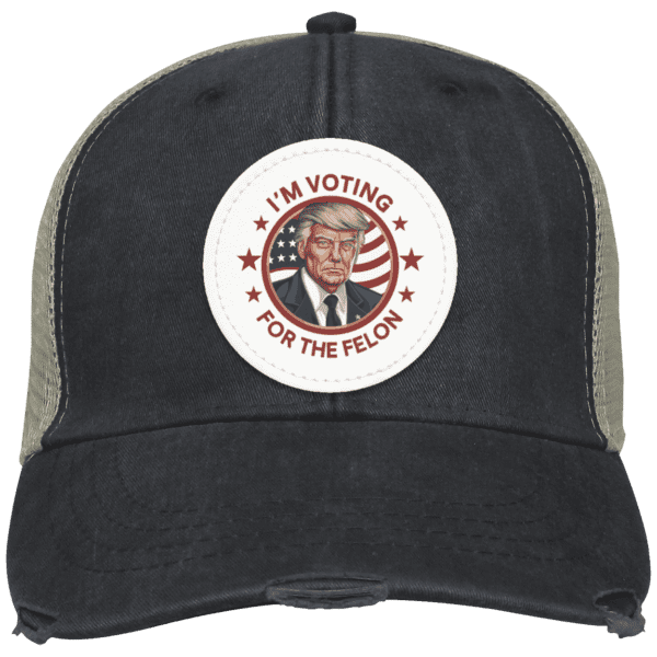 OL102 Distressed Ollie Cap in Black, Coral, Maroon, Nautical Red, and Royal with Cool-Crown Mesh Lining and Sublimated Vegan Leather Patch - Traditional Tan Back Panels and Plastic Tab Back Closure - Image 4