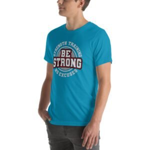Be Strong in Style with Our Strength Training T-Shirt | Aqua, Berry, Black, True Royal | S-4XL | 100% Cotton | Fitness Tee