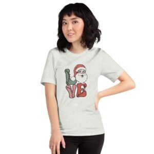 Santa LOVE Christmas T-Shirt - Festive Holiday Apparel in Multiple Colors - 100% Combed Cotton - Available in Various Sizes - Perfect for Holidays - On-Demand Production