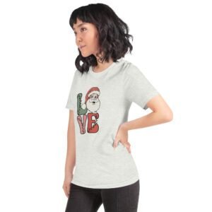 Santa LOVE Christmas T-Shirt - Festive Holiday Apparel in Multiple Colors - 100% Combed Cotton - Available in Various Sizes - Perfect for Holidays - On-Demand Production
