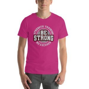Be Strong in Style with Our Strength Training T-Shirt | Aqua, Berry, Black, True Royal | S-4XL | 100% Cotton | Fitness Tee