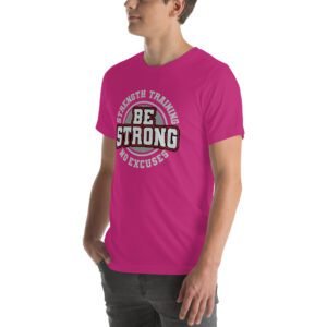 Be Strong in Style with Our Strength Training T-Shirt | Aqua, Berry, Black, True Royal | S-4XL | 100% Cotton | Fitness Tee
