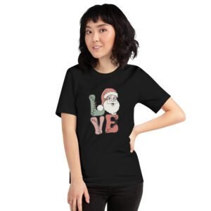 Santa LOVE Christmas T-Shirt - Festive Holiday Apparel in Multiple Colors - 100% Combed Cotton - Available in Various Sizes - Perfect for Holidays - On-Demand Production