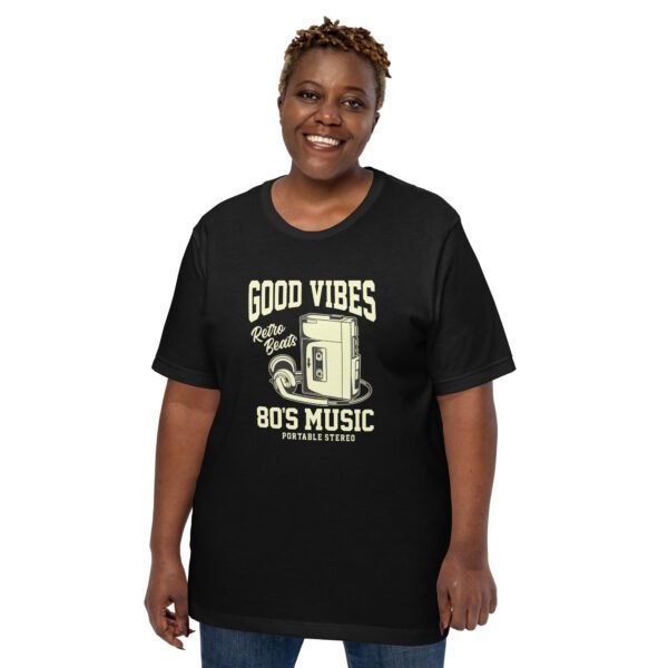 Retro 80's Music T-Shirt in Black, Gold, Navy, Raspberry, Olive, Orange, Red - Available in Sizes S-4XL - 100% Cotton - Lightweight & Comfortable - Music Tees - Image 2