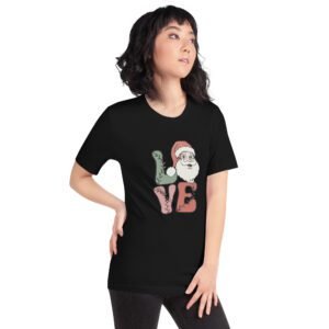 Santa LOVE Christmas T-Shirt - Festive Holiday Apparel in Multiple Colors - 100% Combed Cotton - Available in Various Sizes - Perfect for Holidays - On-Demand Production