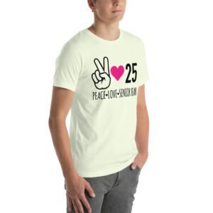 Senior Year Celebration T-Shirt 2025 - Peace Love Senior Year - Available in Multiple Colors and Sizes - 100% Combed Cotton - Lightweight and Comfortable - Perfect for Seniors - On-Demand Production - Reduce Overproduction - Ideal for Senior Year Celebrations - Great for Graduation - Shop Now!