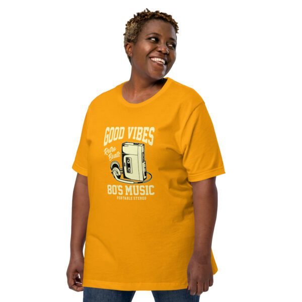 Retro 80's Music T-Shirt in Black, Gold, Navy, Raspberry, Olive, Orange, Red - Available in Sizes S-4XL - 100% Cotton - Lightweight & Comfortable - Music Tees - Image 24