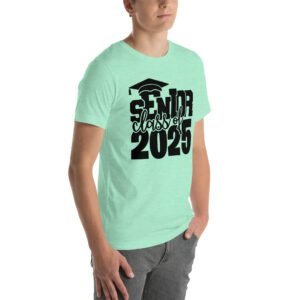 Senior Pride Shirt Class of 2025 in Aqua, Ash, Citron, Heather Mint, Heather Prism Ice Blue, Kelly, Olive, Red, White - Available in 2XL, 3XL, 4XL, L, M, S, XL - 100% Cotton - Lightweight & Comfortable - Perfect for Seniors - On-Demand Production - Reduce Overproduction - Ideal for Senior Pride - T-Shirts for Seniors