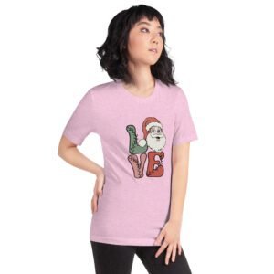 Santa LOVE Christmas T-Shirt - Festive Holiday Apparel in Multiple Colors - 100% Combed Cotton - Available in Various Sizes - Perfect for Holidays - On-Demand Production