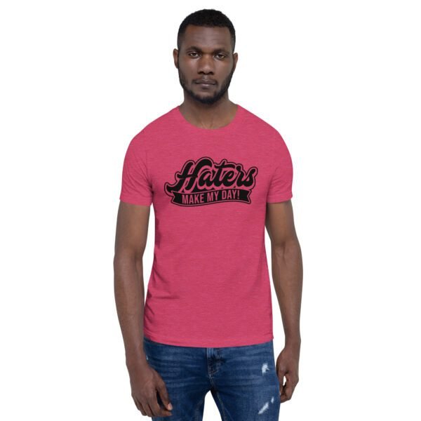 Turn Haters into Motivation Graphic Tee - Heather Prism Lilac, Raspberry, True Royal, Leaf, Orange, Red, Toast, White - Sizes S-4XL - 100% Combed Cotton - Lightweight & Comfortable - Perfect for Humor & T-Shirts - Image 7
