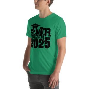 Senior Pride Shirt Class of 2025 in Aqua, Ash, Citron, Heather Mint, Heather Prism Ice Blue, Kelly, Olive, Red, White - Available in 2XL, 3XL, 4XL, L, M, S, XL - 100% Cotton - Lightweight & Comfortable - Perfect for Seniors - On-Demand Production - Reduce Overproduction - Ideal for Senior Pride - T-Shirts for Seniors