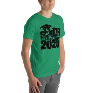 Senior Pride Shirt Class of 2025 in Aqua, Ash, Citron, Heather Mint, Heather Prism Ice Blue, Kelly, Olive, Red, White - Available in 2XL, 3XL, 4XL, L, M, S, XL - 100% Cotton - Lightweight & Comfortable - Perfect for Seniors - On-Demand Production - Reduce Overproduction - Ideal for Senior Pride - T-Shirts for Seniors