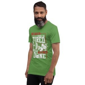Resilience Slogan Shirt - I Stop When I'm Done | Fitness T-Shirts in Aqua, Black Heather, Leaf, Maroon, Navy, Orange, Oxblood Black, Pebble, True Royal | Sizes S-4XL
