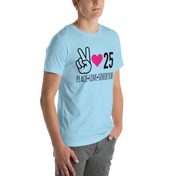 Senior Year Celebration T-Shirt 2025 - Peace Love Senior Year - Available in Multiple Colors and Sizes - 100% Combed Cotton - Lightweight and Comfortable - Perfect for Seniors - On-Demand Production - Reduce Overproduction - Ideal for Senior Year Celebrations - Great for Graduation - Shop Now! - Image 12