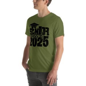 Senior Pride Shirt Class of 2025 in Aqua, Ash, Citron, Heather Mint, Heather Prism Ice Blue, Kelly, Olive, Red, White - Available in 2XL, 3XL, 4XL, L, M, S, XL - 100% Cotton - Lightweight & Comfortable - Perfect for Seniors - On-Demand Production - Reduce Overproduction - Ideal for Senior Pride - T-Shirts for Seniors