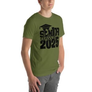 Senior Pride Shirt Class of 2025 in Aqua, Ash, Citron, Heather Mint, Heather Prism Ice Blue, Kelly, Olive, Red, White - Available in 2XL, 3XL, 4XL, L, M, S, XL - 100% Cotton - Lightweight & Comfortable - Perfect for Seniors - On-Demand Production - Reduce Overproduction - Ideal for Senior Pride - T-Shirts for Seniors