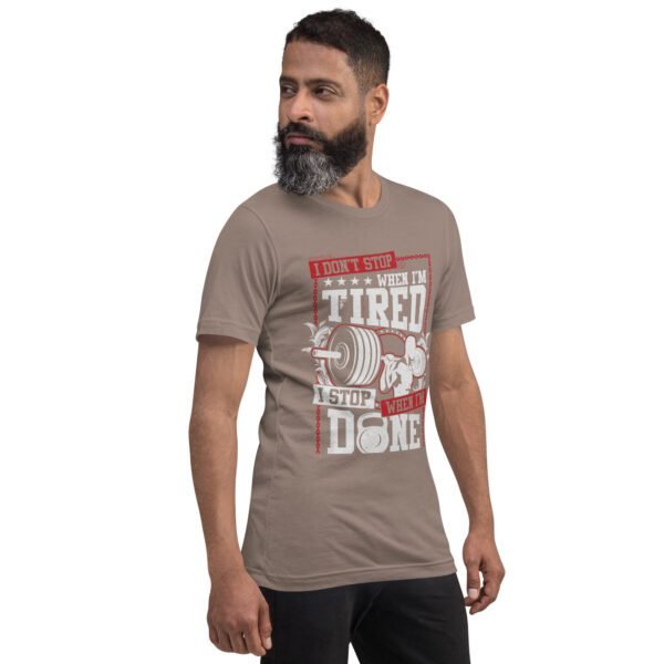 Resilience Slogan Shirt - I Stop When I'm Done | Fitness T-Shirts in Aqua, Black Heather, Leaf, Maroon, Navy, Orange, Oxblood Black, Pebble, True Royal | Sizes S-4XL - Image 32