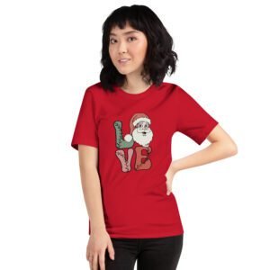 Santa LOVE Christmas T-Shirt - Festive Holiday Apparel in Multiple Colors - 100% Combed Cotton - Available in Various Sizes - Perfect for Holidays - On-Demand Production