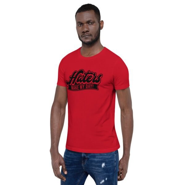 Turn Haters into Motivation Graphic Tee - Heather Prism Lilac, Raspberry, True Royal, Leaf, Orange, Red, Toast, White - Sizes S-4XL - 100% Combed Cotton - Lightweight & Comfortable - Perfect for Humor & T-Shirts - Image 2