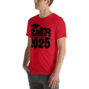 Senior Pride Shirt Class of 2025 in Aqua, Ash, Citron, Heather Mint, Heather Prism Ice Blue, Kelly, Olive, Red, White - Available in 2XL, 3XL, 4XL, L, M, S, XL - 100% Cotton - Lightweight & Comfortable - Perfect for Seniors - On-Demand Production - Reduce Overproduction - Ideal for Senior Pride - T-Shirts for Seniors