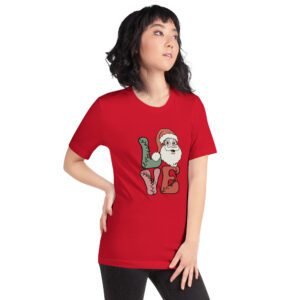 Santa LOVE Christmas T-Shirt - Festive Holiday Apparel in Multiple Colors - 100% Combed Cotton - Available in Various Sizes - Perfect for Holidays - On-Demand Production