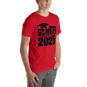 Senior Pride Shirt Class of 2025 in Aqua, Ash, Citron, Heather Mint, Heather Prism Ice Blue, Kelly, Olive, Red, White - Available in 2XL, 3XL, 4XL, L, M, S, XL - 100% Cotton - Lightweight & Comfortable - Perfect for Seniors - On-Demand Production - Reduce Overproduction - Ideal for Senior Pride - T-Shirts for Seniors