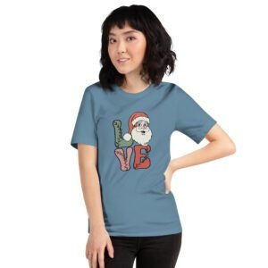 Santa LOVE Christmas T-Shirt - Festive Holiday Apparel in Multiple Colors - 100% Combed Cotton - Available in Various Sizes - Perfect for Holidays - On-Demand Production