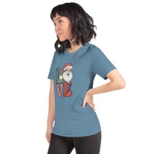 Santa LOVE Christmas T-Shirt - Festive Holiday Apparel in Multiple Colors - 100% Combed Cotton - Available in Various Sizes - Perfect for Holidays - On-Demand Production