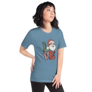 Santa LOVE Christmas T-Shirt - Festive Holiday Apparel in Multiple Colors - 100% Combed Cotton - Available in Various Sizes - Perfect for Holidays - On-Demand Production