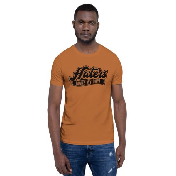 Turn Haters into Motivation Graphic Tee - Heather Prism Lilac, Raspberry, True Royal, Leaf, Orange, Red, Toast, White - Sizes S-4XL - 100% Combed Cotton - Lightweight & Comfortable - Perfect for Humor & T-Shirts - Image 19