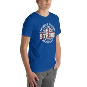 Be Strong in Style with Our Strength Training T-Shirt | Aqua, Berry, Black, True Royal | S-4XL | 100% Cotton | Fitness Tee
