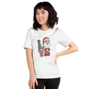 Santa LOVE Christmas T-Shirt - Festive Holiday Apparel in Multiple Colors - 100% Combed Cotton - Available in Various Sizes - Perfect for Holidays - On-Demand Production