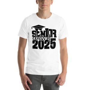 Senior Pride Shirt Class of 2025 in Aqua, Ash, Citron, Heather Mint, Heather Prism Ice Blue, Kelly, Olive, Red, White - Available in 2XL, 3XL, 4XL, L, M, S, XL - 100% Cotton - Lightweight & Comfortable - Perfect for Seniors - On-Demand Production - Reduce Overproduction - Ideal for Senior Pride - T-Shirts for Seniors
