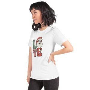 Santa LOVE Christmas T-Shirt - Festive Holiday Apparel in Multiple Colors - 100% Combed Cotton - Available in Various Sizes - Perfect for Holidays - On-Demand Production