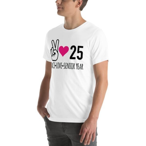 Senior Year Celebration T-Shirt 2025 - Peace Love Senior Year - Available in Multiple Colors and Sizes - 100% Combed Cotton - Lightweight and Comfortable - Perfect for Seniors - On-Demand Production - Reduce Overproduction - Ideal for Senior Year Celebrations - Great for Graduation - Shop Now! - Image 52