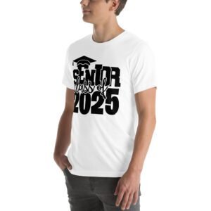 Senior Pride Shirt Class of 2025 in Aqua, Ash, Citron, Heather Mint, Heather Prism Ice Blue, Kelly, Olive, Red, White - Available in 2XL, 3XL, 4XL, L, M, S, XL - 100% Cotton - Lightweight & Comfortable - Perfect for Seniors - On-Demand Production - Reduce Overproduction - Ideal for Senior Pride - T-Shirts for Seniors