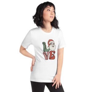 Santa LOVE Christmas T-Shirt - Festive Holiday Apparel in Multiple Colors - 100% Combed Cotton - Available in Various Sizes - Perfect for Holidays - On-Demand Production