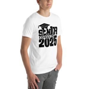 Senior Pride Shirt Class of 2025 in Aqua, Ash, Citron, Heather Mint, Heather Prism Ice Blue, Kelly, Olive, Red, White - Available in 2XL, 3XL, 4XL, L, M, S, XL - 100% Cotton - Lightweight & Comfortable - Perfect for Seniors - On-Demand Production - Reduce Overproduction - Ideal for Senior Pride - T-Shirts for Seniors