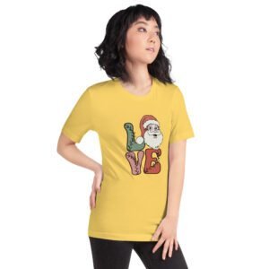 Santa LOVE Christmas T-Shirt - Festive Holiday Apparel in Multiple Colors - 100% Combed Cotton - Available in Various Sizes - Perfect for Holidays - On-Demand Production