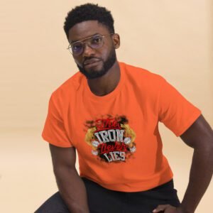 The Iron Never Lies Fitness Enthusiast Tee in Irish Green, Orange, Red | 100% Cotton Unisex Classic Tee | Available in 2XL, 3XL, 4XL, L, M, S, XL