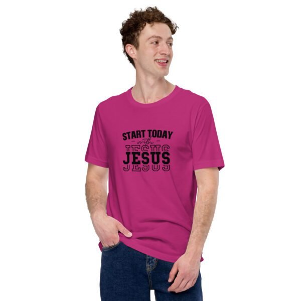 Start Today with Jesus Inspirational Tee | Spiritual T-Shirts in Various Colors and Sizes - Image 5