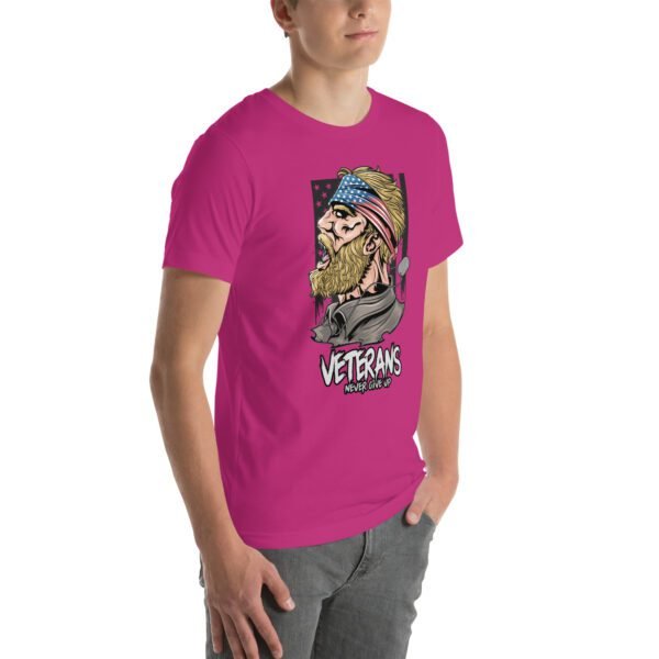 Veterans Never Give Up Tee-Shirt in Aqua, Berry, Gold - Patriotic Apparel for Heroes - Image 12
