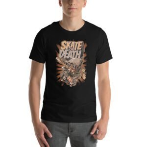 Skate or Death Thrill-Seeker Graphic Tee in Aqua, Ash, Black, Cardinal, Citron, Forest, Leaf, Olive, Red, True Royal, White – Sizes S-4XL – Urban Life T-Shirt