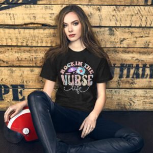 Rock the Nurse Life Tee | Combed Cotton T-Shirt in Asphalt, Black, Forest | Sizes S-4XL | Urban Life Apparel