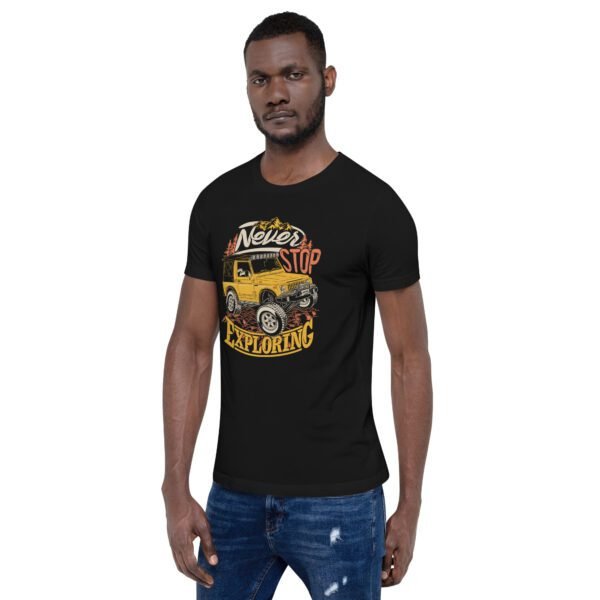Explore in Style with Never STOP XPLORING Explorer’s T-Shirt in Black, Heather Midnight Navy, Red, Tan, Toast - XS to 4XL - 100% Cotton - Lightweight - Image 9