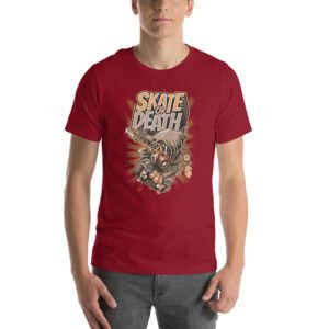 Skate or Death Thrill-Seeker Graphic Tee in Aqua, Ash, Black, Cardinal, Citron, Forest, Leaf, Olive, Red, True Royal, White – Sizes S-4XL – Urban Life T-Shirt