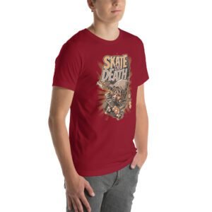 Skate or Death Thrill-Seeker Graphic Tee in Aqua, Ash, Black, Cardinal, Citron, Forest, Leaf, Olive, Red, True Royal, White – Sizes S-4XL – Urban Life T-Shirt