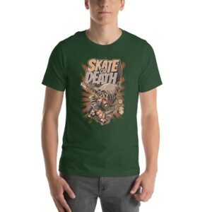 Skate or Death Thrill-Seeker Graphic Tee in Aqua, Ash, Black, Cardinal, Citron, Forest, Leaf, Olive, Red, True Royal, White – Sizes S-4XL – Urban Life T-Shirt